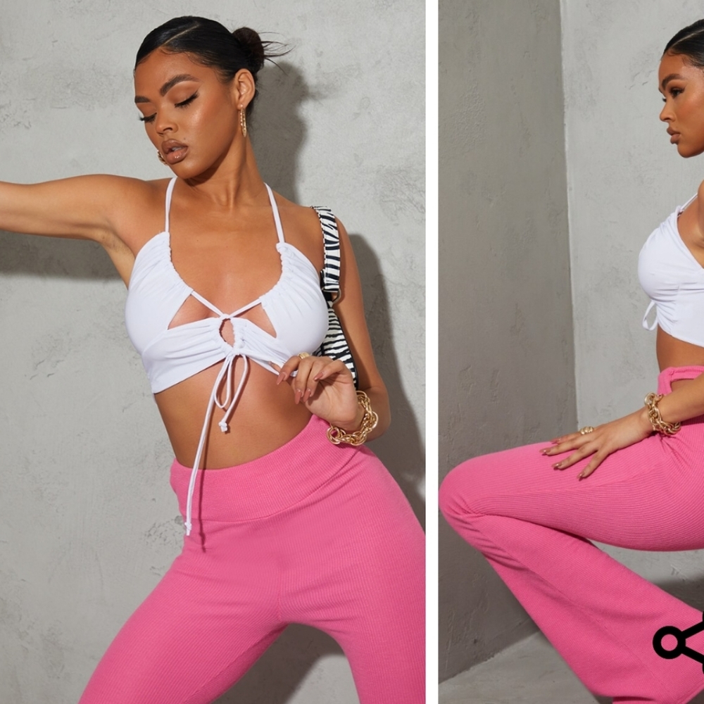 [SOLD] Pretty little thing white slinky strappy top 4